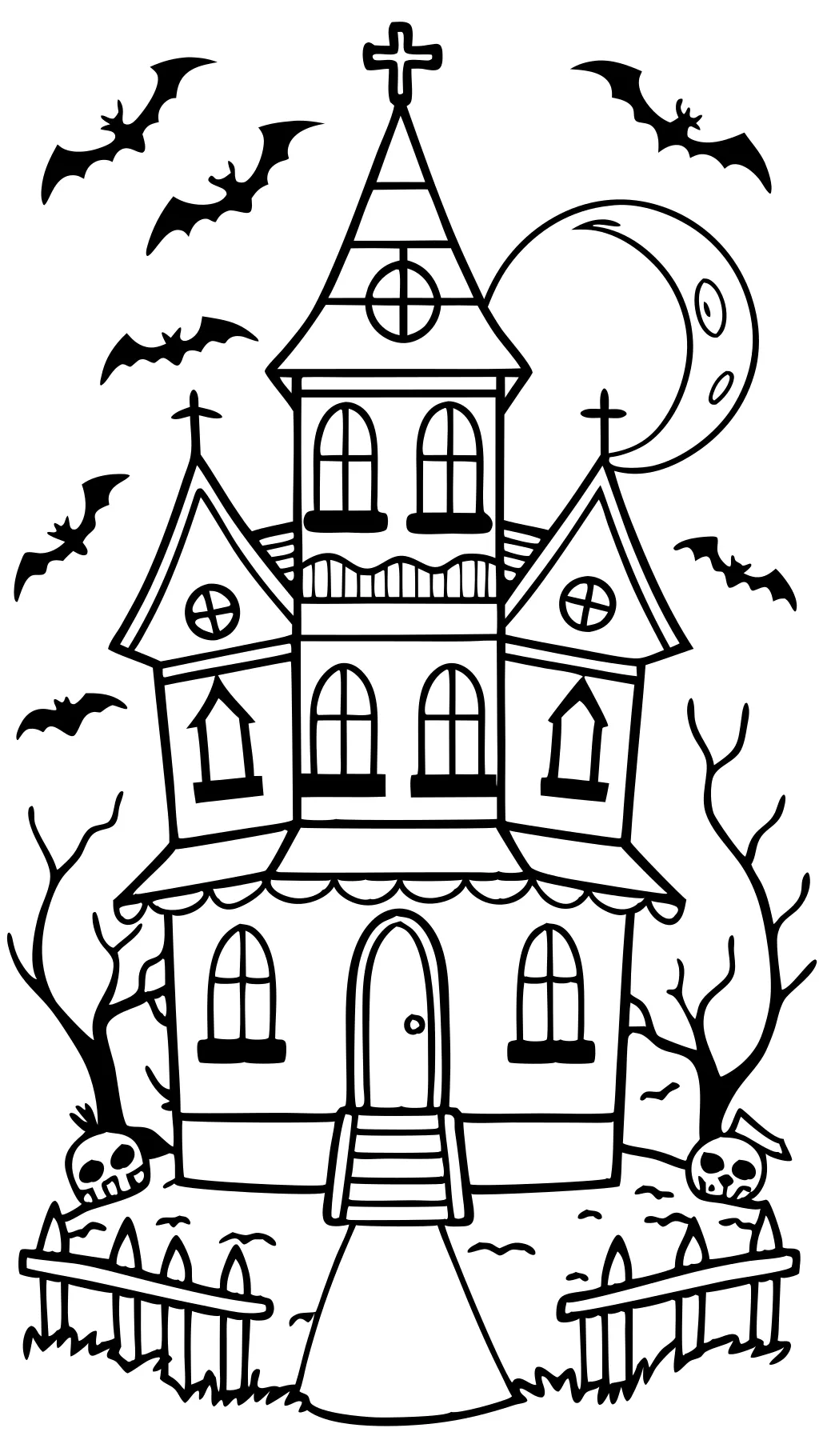 haunted house coloring pages printable